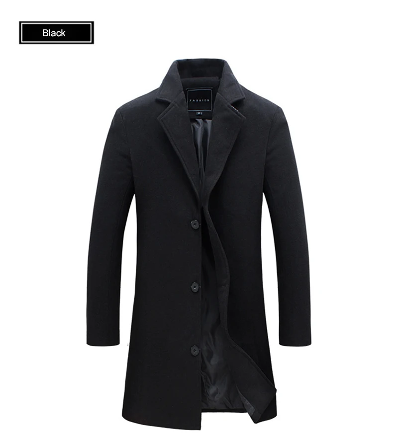 Высококачественные мужские куртки, новая мода, приталенные пальто, деловые мужские длинные зимние ветрозащитные куртки размера плюс 5XL, черные