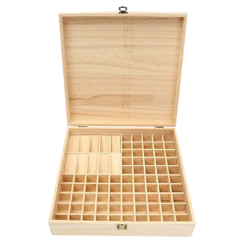

85 Grids Pure Handmade Wooden Essential Oil Box Organizer Large Oil Jewelry Storage Case DIY Gift Display Decoration for Home
