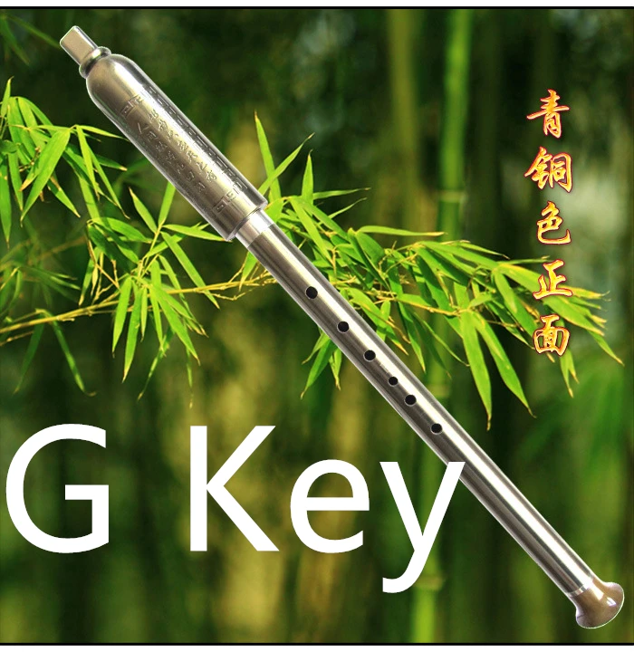 G key Матовый металлический рисунок высокого класса BaWu флейта Вертикальная Flauta F или G ключ музыкальный инструмент чехол с китайским узлом - Цвет: G key