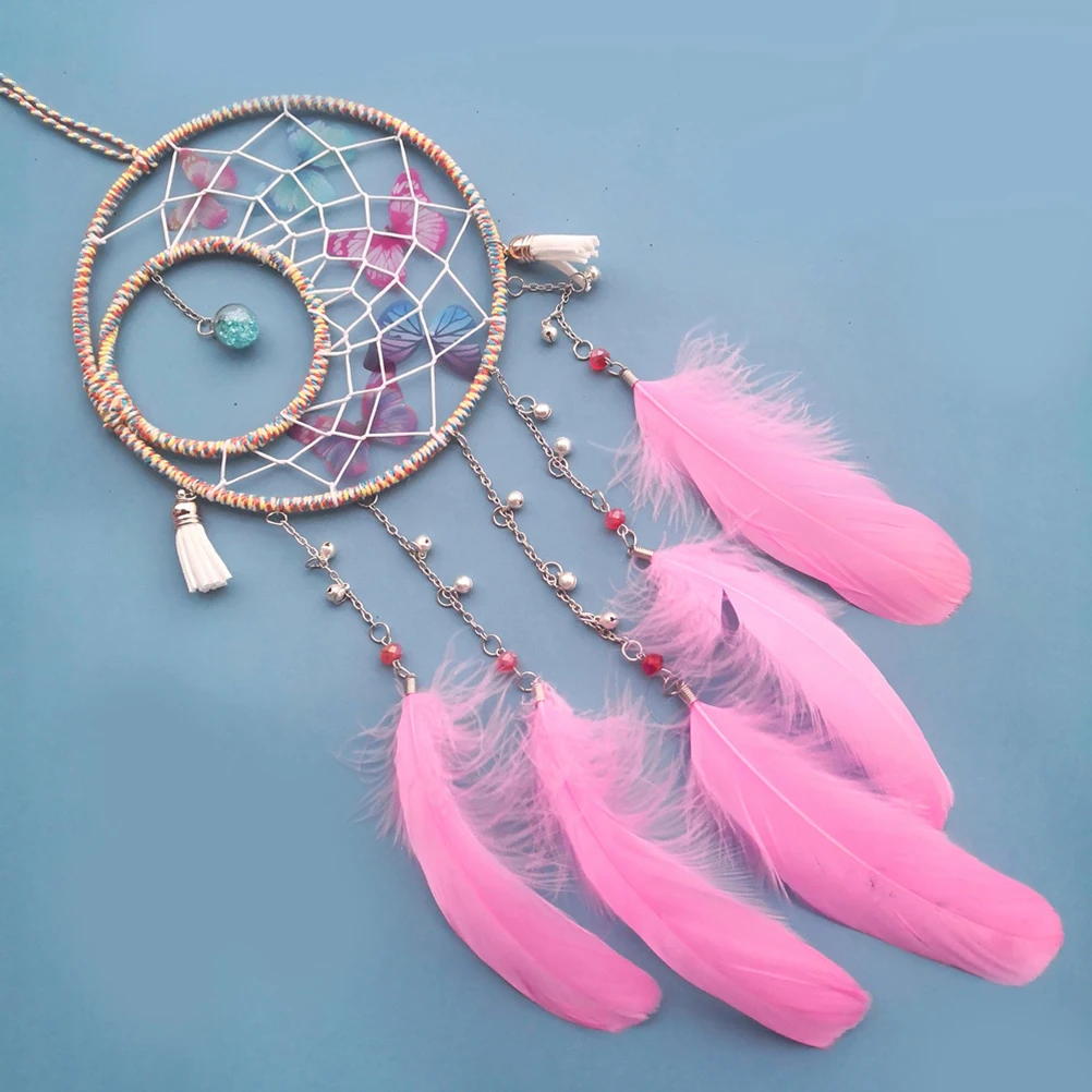 Бабочка Ловец снов перо кулон для дома Спальня домашнее украшение, подвесные колокольчики