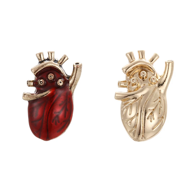 

Red Golden Enamel Heart Brooches for Women and Men Hospital Clinic Professional Uniform Brooch Pins Team Gifts Jewelry