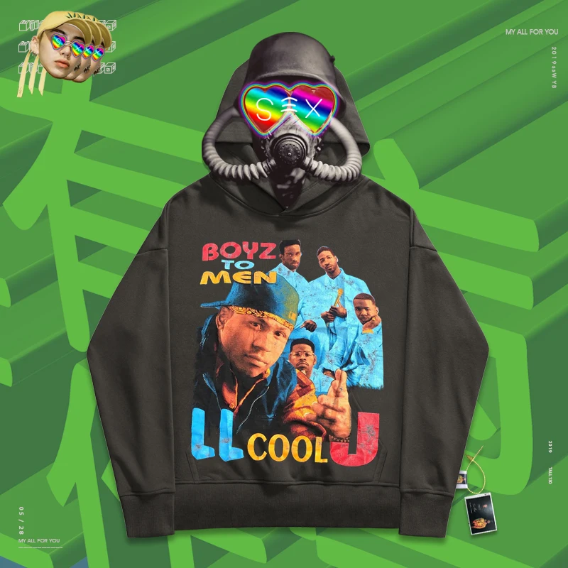 

Hip-hop Rap Singer Male Tide Oldschool Sweater Ancient Means Even Hat Jacket Lovers Basics Unlined Upper Garment High Street No