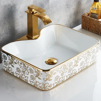 Artอ่างล้างจานเซรามิคชุดเซรามิคอ่างล้างหน้าเคาน์เตอร์อ่างล้างหน้าอ่างล้างหน้าก๊อกน้ำห้องน้ำPop Upอ่างล้างหน้า 1