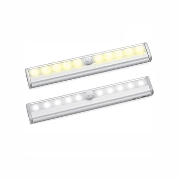 

10 LEDs PIR LED Motion Sensor Light Cupboard Wardrobe Bed Lamp LED Under Cabinet Night Light For Closet Stairs Kitchen