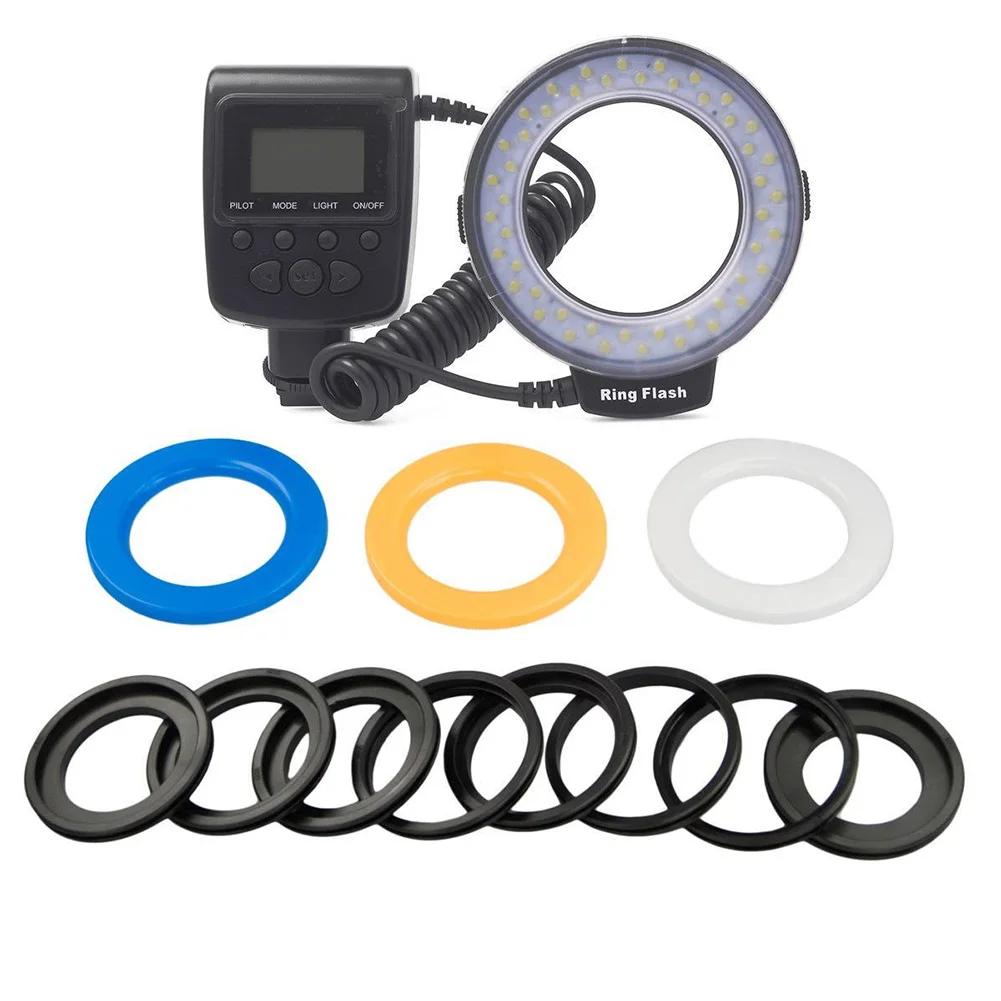 New RF-550D Macro 48 pieces SLR LED Ring Flash Light for Canon for Nikon for Olympus DSLR Camera high quality