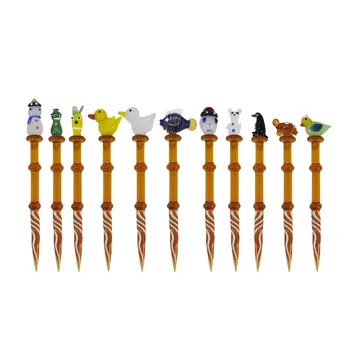 

Cartoon Design Glass Dabber Tool 155MM Wax Oil Tool for Smoking Accessories Smoke kits Cigarette Hookah