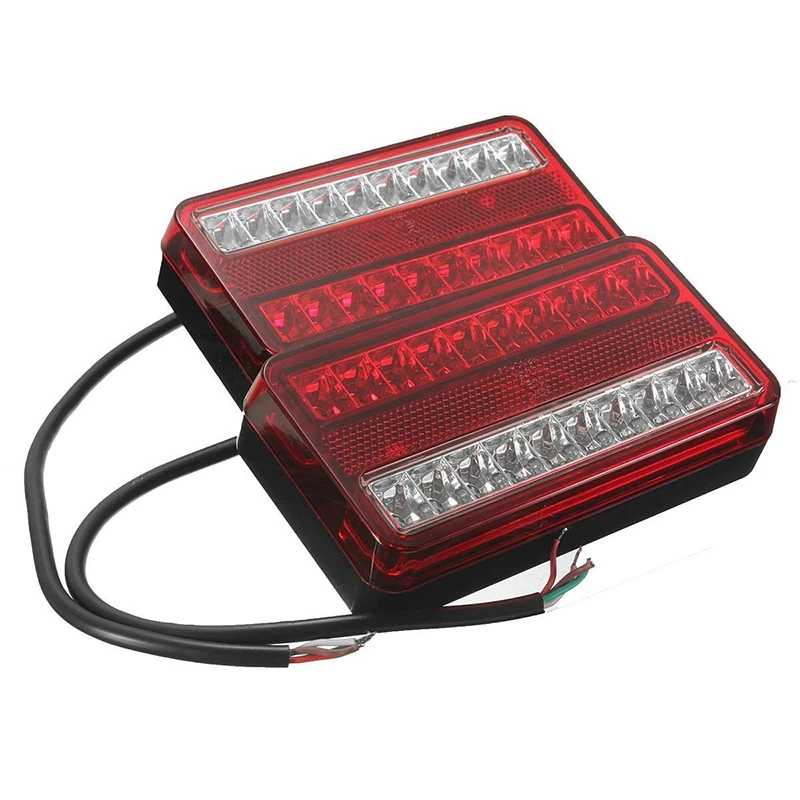 2 x 20 LED Taillights Car Truck Trailer Brakes Rear Tail Indicator Light (Red, Yellow)Bicycle