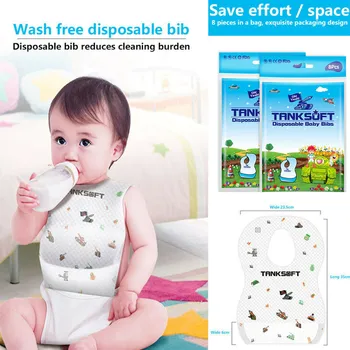 

New Arrival Newborn Disposable Baby Bib Saliva Towel Children Feeding Non-Woven Spit Paper Bib Disposable Baby Bib Saliva Towel