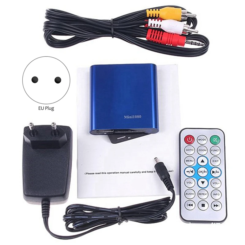 MINI 1080 HD Media Player USB External Media Player SD Media Box Support MKV AVI TS/TP HDD Player EU Plug