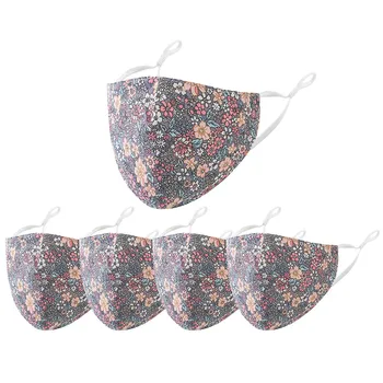 

5PCS Adult Washable Adjustable Breathable PM2.5 Floral Print Protector Face Mask breathable maske mascarillas Face Mouth Mask