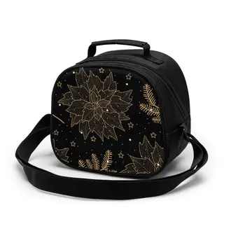 

Lunch Bag for Girl Kids Children Christmas Leaves Thermal Insulated Lunch Box Small Food Picnic Bag Milk Bottle Pouch