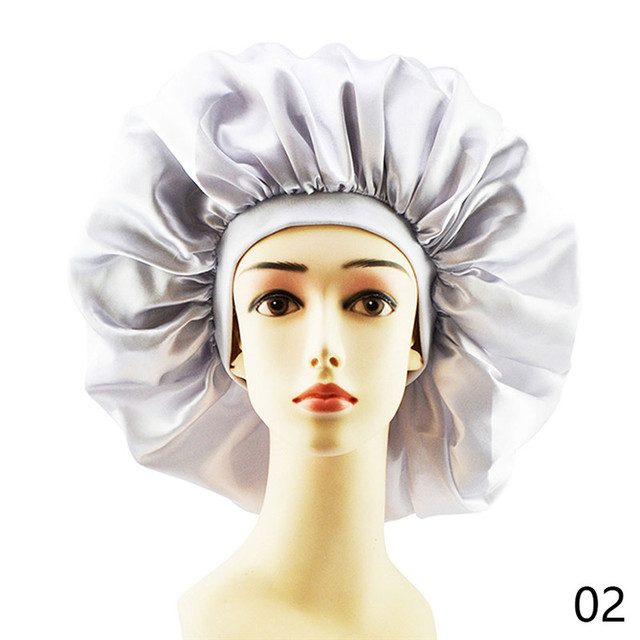 Satin Bonnet Hair Caps Double Layer Adjust Sleep Night Cap Head Cover Hat For Curly Springy Hair Styling Accessories