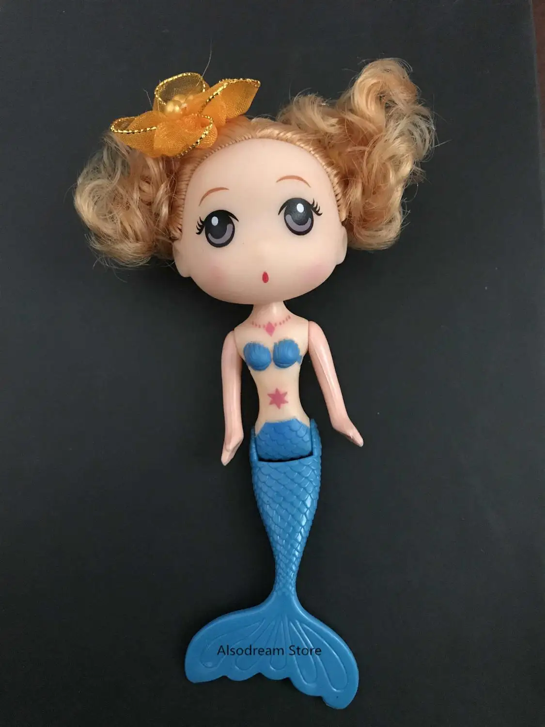 Детский купальный костюм с хвостом русалки для девочек, костюм русалки, купальный костюм, можно добавить монофонический плавник, очки с гирляндой, кукла русалки - Цвет: Blue