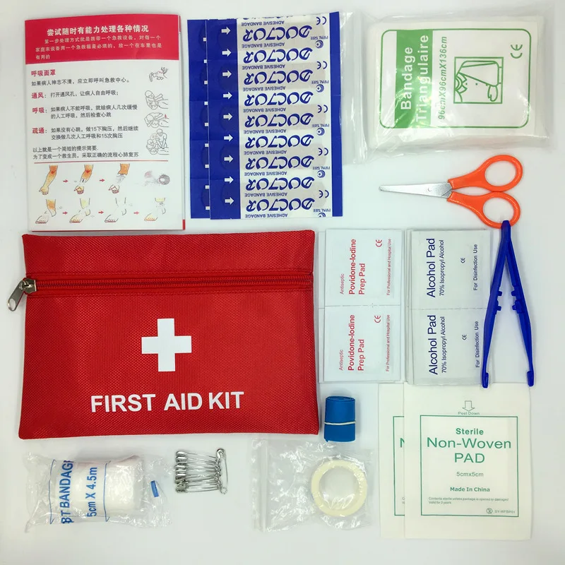 Kit de primeros auxilios de emergencia para familia, Kit de viaje deportivo, maletín médico para el hogar, coche al aire libre, 13/44 Uds.