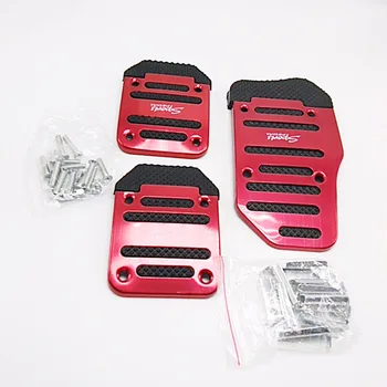 

3Pcs/Set Universal Aluminum Manual Transmission Non-Slip Car Pedal Cover Set Kit Pedali Red/Blue/Silver