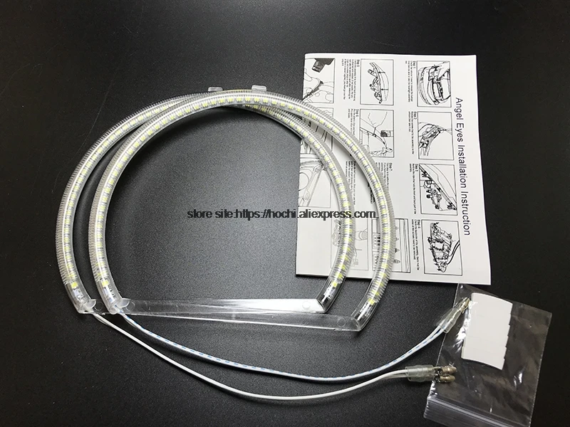 HochiTech для ford mustang 2010-2012 ультра яркий SMD белый светодиодный ангельские глазки 2600LM 12V halo Кольцо Комплект дневного света DRL