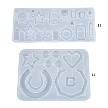 

Crystal Epoxy Resin Mold Earrings Pendant Casting Silicone Mould DIY Making Tool