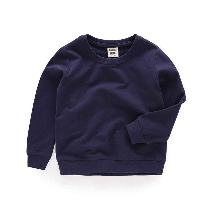 Purplish blue Толстовки с капюшоном; детская рубашка для девочек; хлопковые топы для маленьких мальчиков; осенняя одежда; одежда для малышей; свитер для малышей - Цвет: Purplish blue