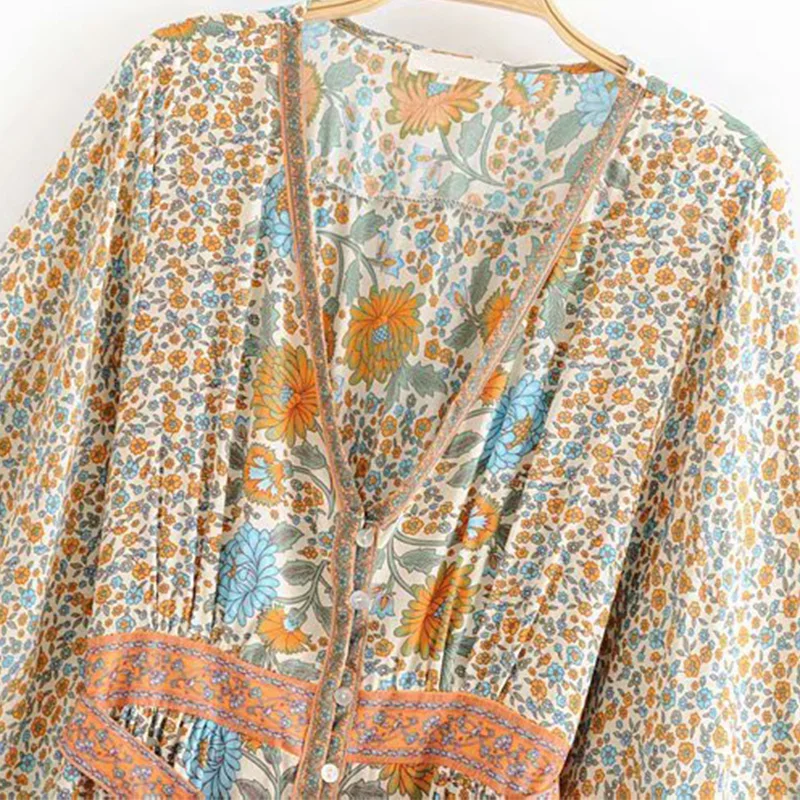Boho шикарное Макси платье женское летнее винтажное цветочный принт с поясом длинное платье женское модное кимоно рукав макси пляжное платье