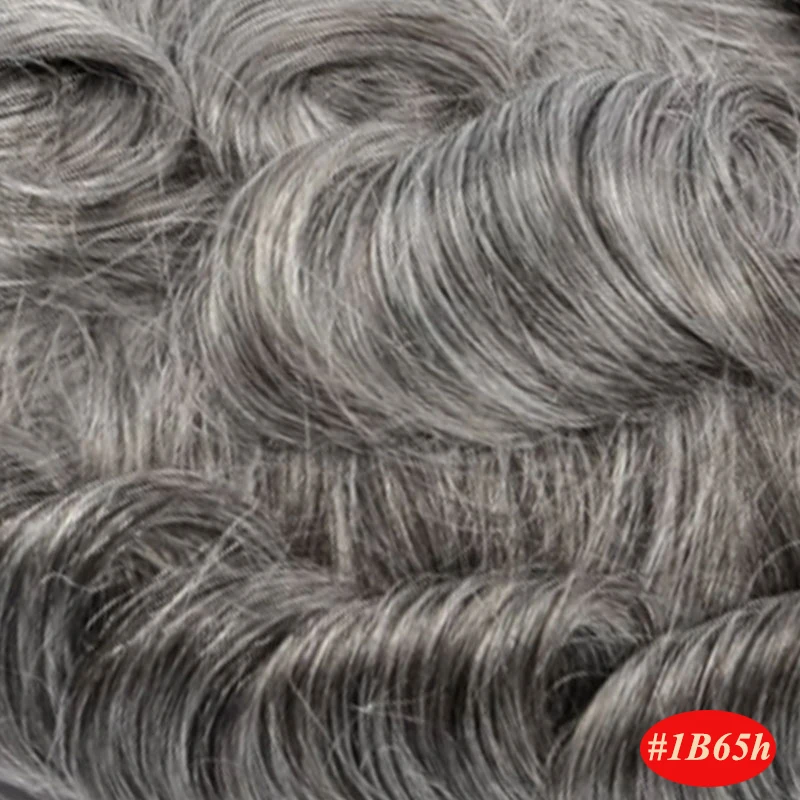 Полный шнурок мужской парик Remy индийские волосы заменить мужчин t система 8x10 дюймов человеческие французские кружева супер парики ручной работы - Парик Цвет: 1B65H