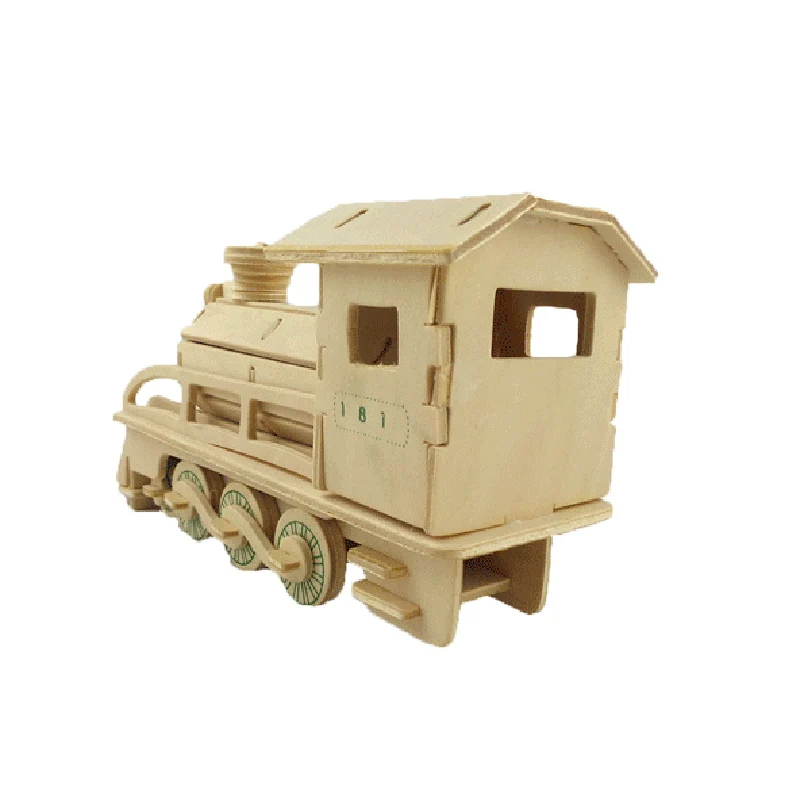 3D деревянные головоломки игрушки DIY поезд строительство сборки модели наборы для дети девочки мальчик Лидер продаж