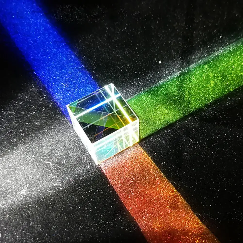 Cube Prism Six-Sided Bright Light Combine Cube Stained Glass Prism Beam Splitting Prism Optical Experiment Instrument Lens