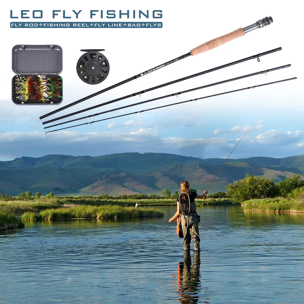 

9' Fly Fishing Rod and Reel Combo with Carry Bag 20 Flies Complete Starter Package Fishing Set Fly Fishing Kit