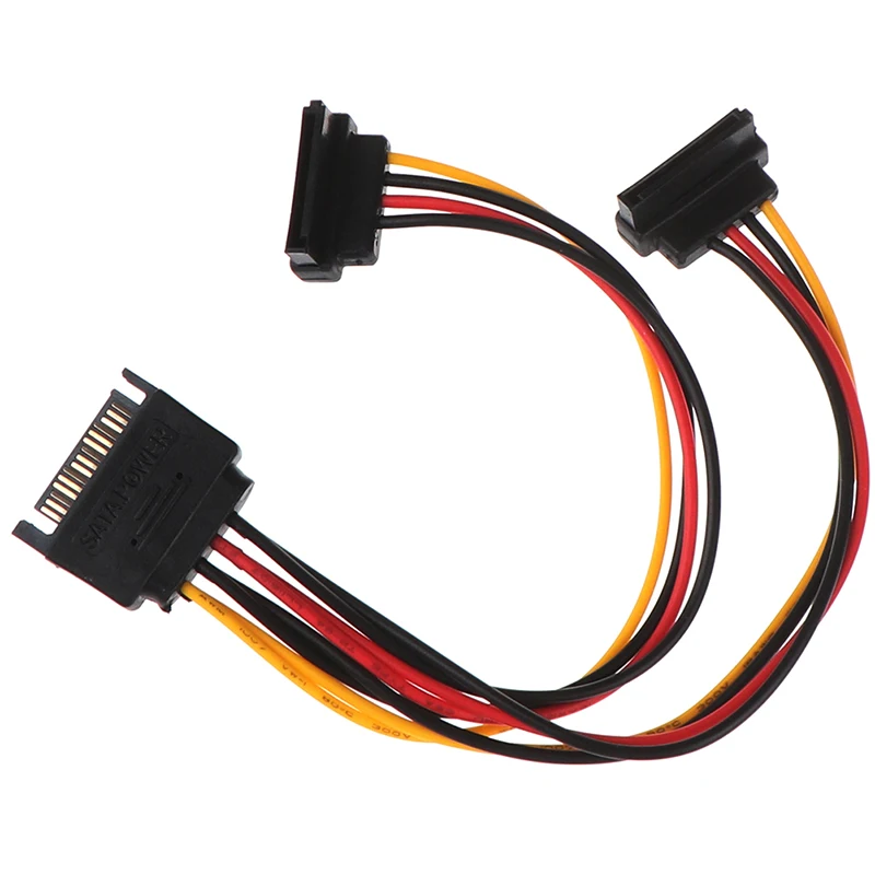 1 шт. 90 градусов SATA 15-Pin Male к 2X15P Female Y Splitter адаптер Sata кабель питания для жесткого