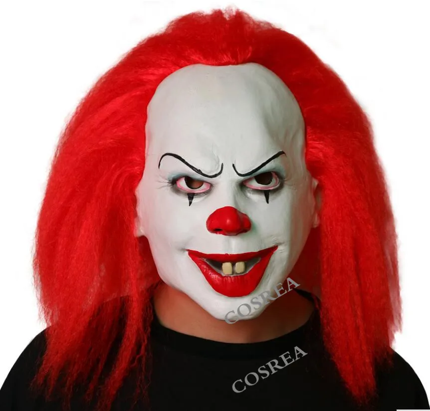 Фильм Стивен Кинг это Косплей Ужасы костюмы на Хэллоуин Pennywise Джокер рисунок на заказ карнавальный дом с привидениями маска клоуна - Цвет: Mask