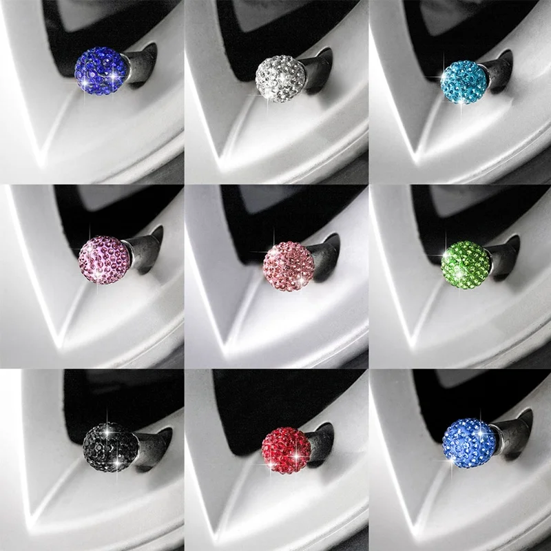 4 шт Bling горный хрусталь шин клапан для колеса крышка автомобиля пылезащитный клапан крышка s Универсальный