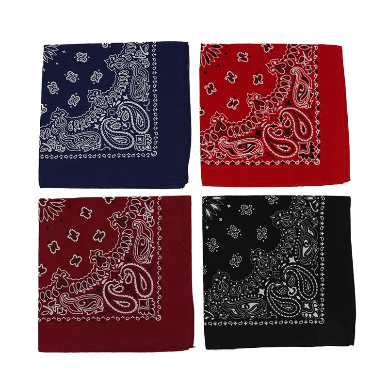 Dark Red Navy Black Paisley Cotton Square Scarf Men Hip-hop Headband Women Hair Band Bandana dark red navy   paisley cotton square scarf men hip hop headband women hair band bandana