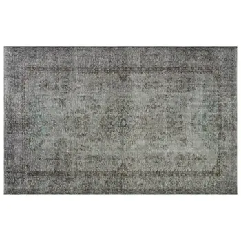 

Handmade Gray Vintage Overdyed Turkish Area Rug 196x304 Cm-6'5''X9'12''