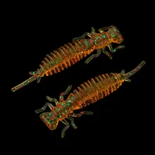 WALK FISH 10 قطعة/الوحدة اليرقة طُعوم لينة 40 مللي متر الصيد طعم صناعي سيليكون باس بايك البلمة سويم القفز الطعوم البلاستيك دودة(China)