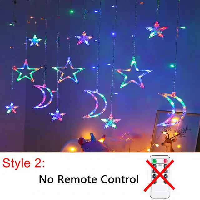 LED Christmas String Lights Garland Fairy Lights Star Lamp Outdoor Curtain Decor for Party Holiday Wedding New Year Decoration multicolor 2