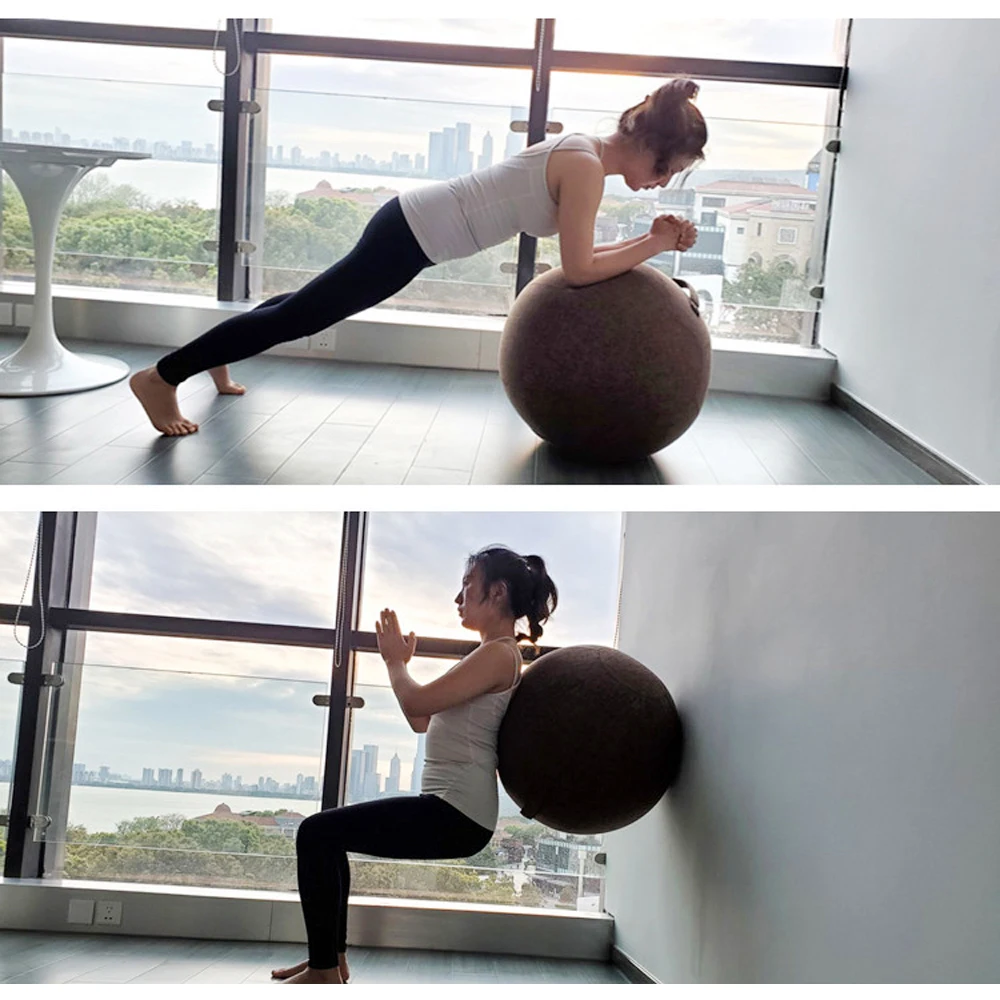 55cm/65cm/75cm Cotton+Linen Protective Yoga Ball Cover Exercise Gym Workout Balance Ball Cover Yoga Fitness Equipment