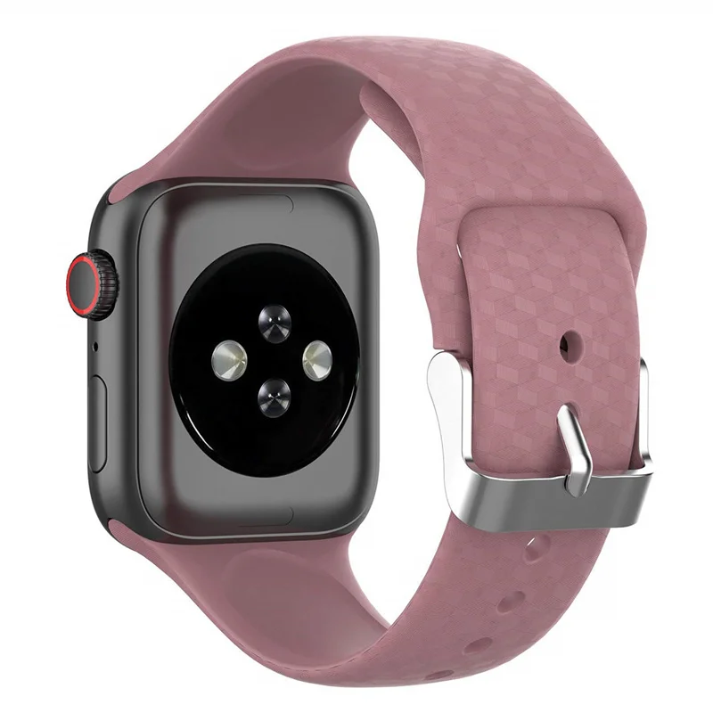 Lilac 3D текстурный ремешок для apple watch, ремешок для apple watch 5, 4, 3, ремешок 44 мм, 40 мм, correa iwatch, ремешок 38 мм, 42 мм, силиконовый ремешок для часов, браслет - Цвет ремешка: Lilac
