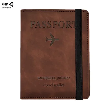 

RFID Vintage Business Passport Covers Holder Multi-Function ID Bank Card Women Men PU Leather Wallet Case Travel Accessories
