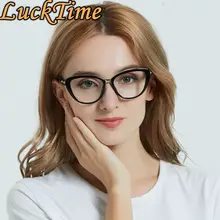 LuckTime, повседневные Модные женские очки, оправа, Ретро стиль, круглая оправа, модные кошачьи ушки, близорукость, очки, время удачи, оправа по рецепту