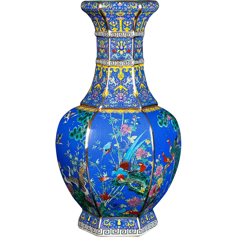 Enamel Large Size Floor Vase Jingdezhen New Chinese Classical Home