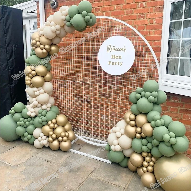 

242pcs Doubled Cream Peach Balloons Garland Wedding Party Decoration Shower Birthday Decor Avocado Green Ballon Arch Gold Globos