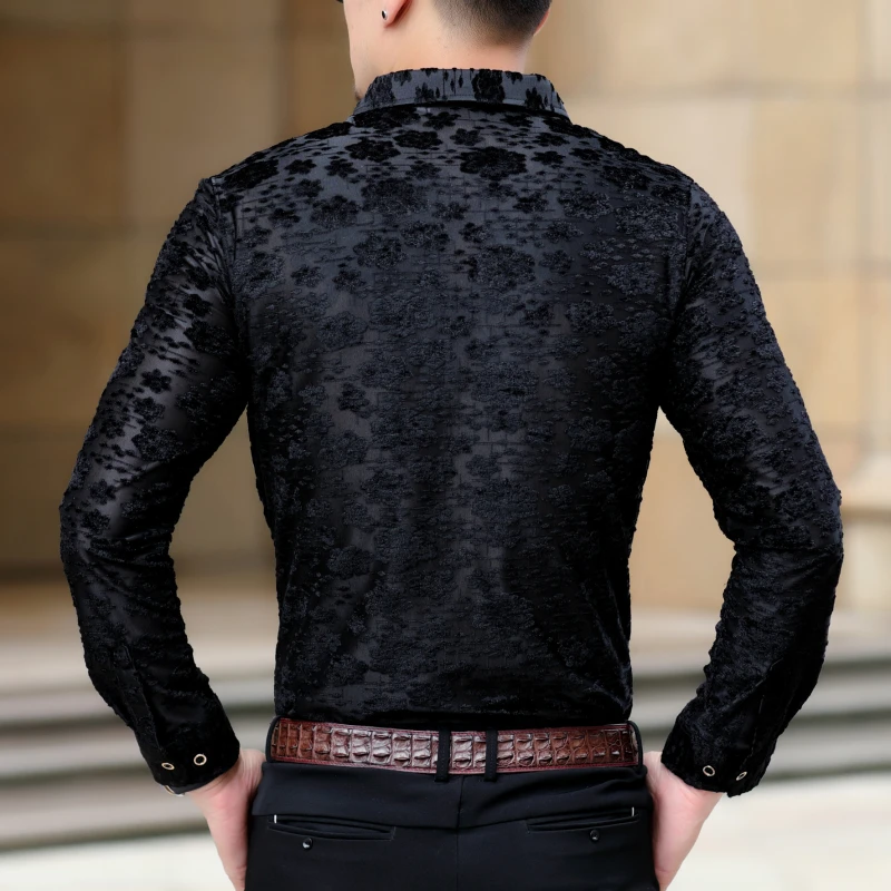Гавайская рубашка, мужские вечерние рубашки на пуговицах, Chemise Homme, осенние мужские синие рубашки с цветочным принтом, деловые офисные
