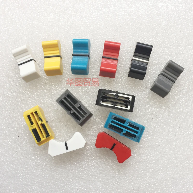 12pcs T-Slot Straight Slot Potentiometer Knob Cap Push Button / For Yamaha Allen & Heath Soundcraft Mixer Fader Cap