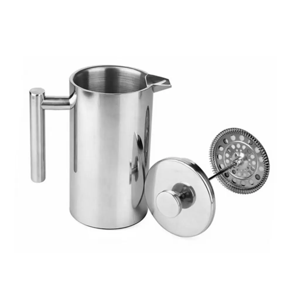 

Double Layer Stainless Steel Pot With Handle Coffeeware Kitchen Dining Tool French Press Coffee Tea Maker