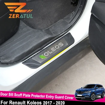 

Zeratul 4Pcs/Set Car Door Sill Scuff Plate Protector Entry Guard Cover for Renault Koleos 2017 - 2020 Auto Welcome Pedal Sticker