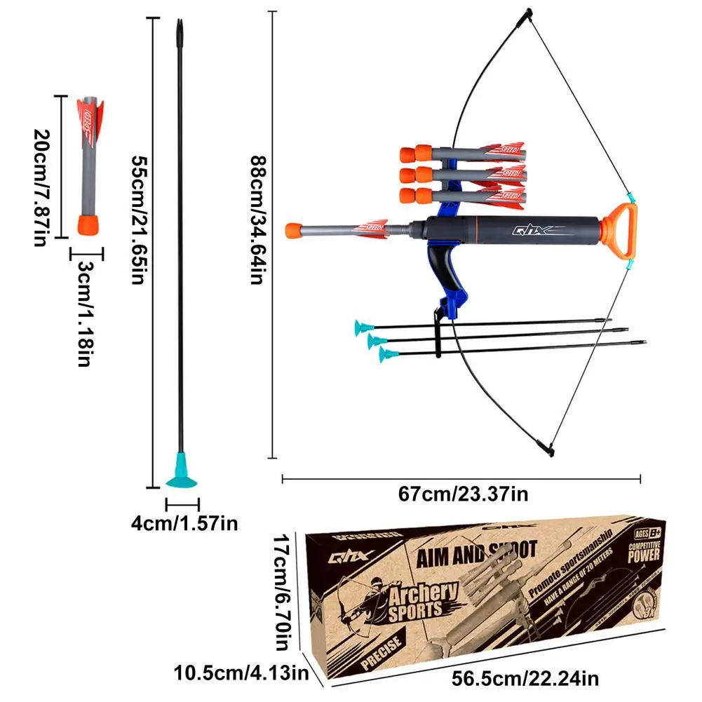 Boy Shooting Simulation Bow And Arrow Set Toy Children'S Bow Arrow Set Air Cannon Archery Toy Set