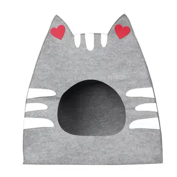 

1PC Felt Cat Nest Foldable Pet House Outdoor Cat Box Portable Kitten House for Home Park (Cat Ear)
