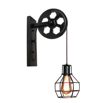 

Corridor Lifting Pulley Restaurant Rustic Home Retro Industrial Indoor Lighting Adjustable Wall Lamp Living Room Sconce Light