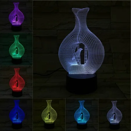 Домашняя 3D лампа бутылка для вина дом баллон камера Luminaria акриловая пластина для детей креативный красивый подарок на день рождения люсис привело деко - Испускаемый цвет: E