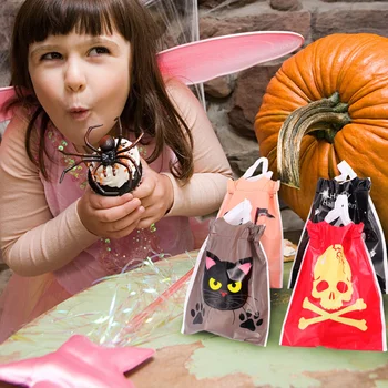 

100pcs Halloween Candy Bag Drawstring Bag Portable Gift Pouch Packing Gifts Bag