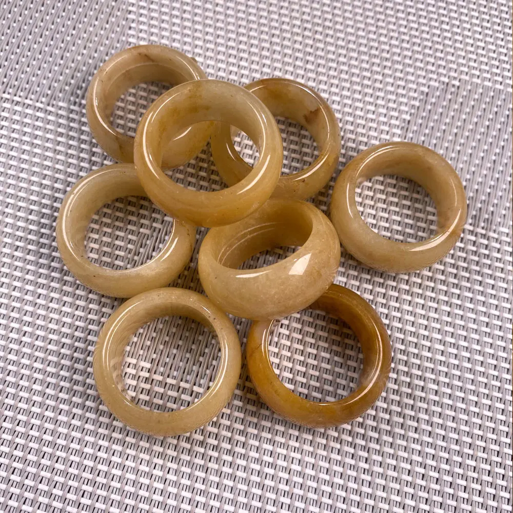 Natural stone rings jewelry a diversity of stones two kinds of models Unisex Circle Natural Stone Finger Rings charms 12mm width finger ring